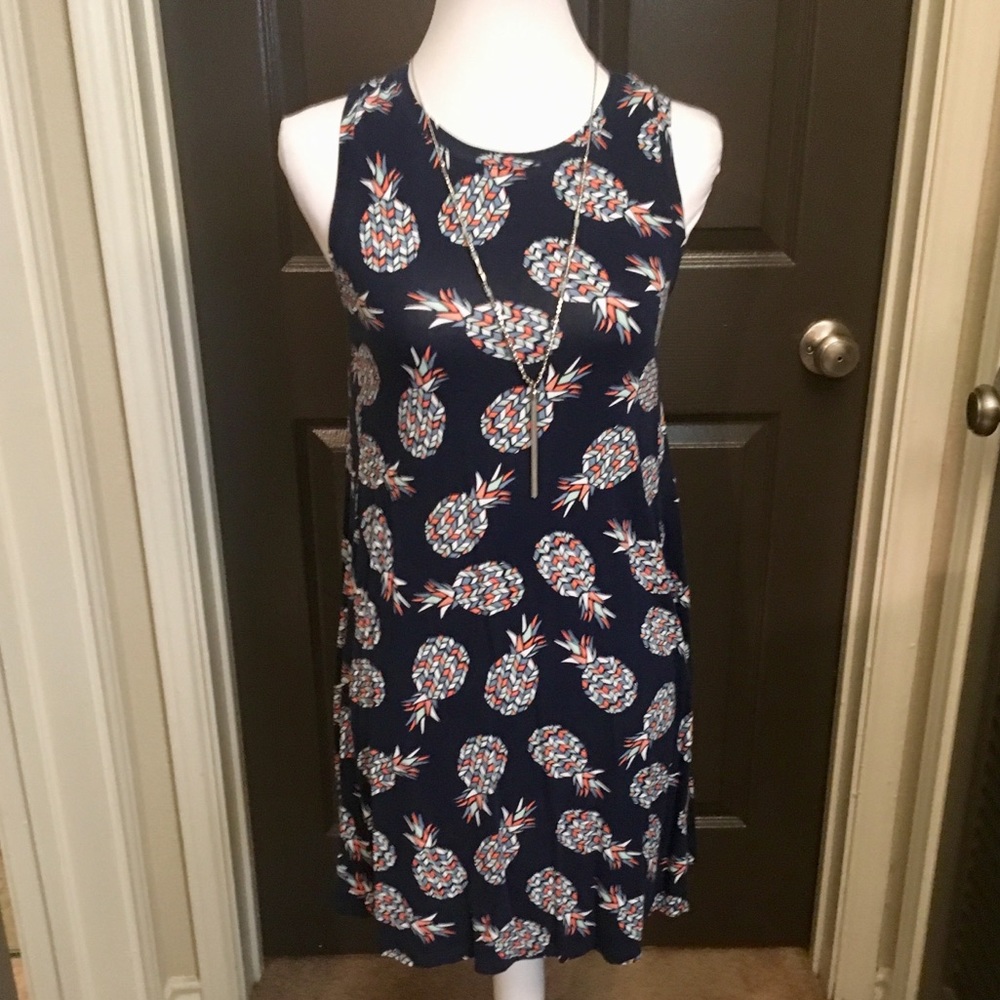 LOFT Pineapple Swing Dress - XS